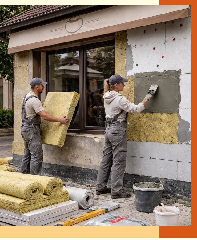Утепление кафе в Фрязине от 4362 руб/м2 — комплексно под ключ | ТепломастерФрз